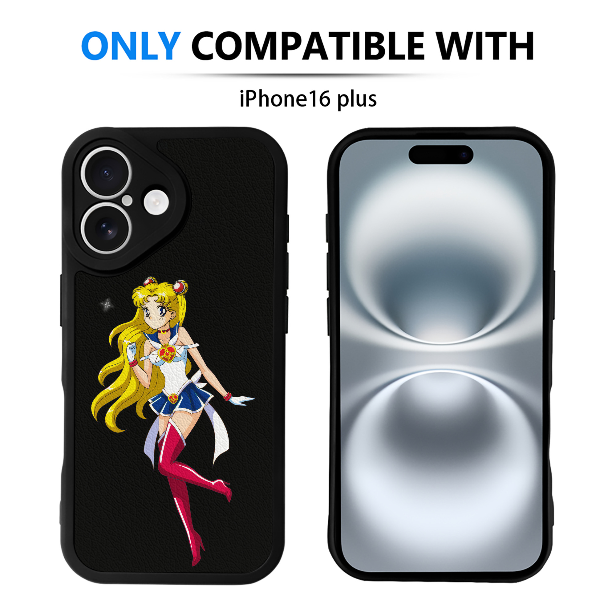 （画像用） 美少女戦士セーラームーン 月野 うさぎ つきの うさぎ Sailor Moon Tsukino Usagi 【iPhone 16シリーズ対応】シリコンスマホケース（レザー調） 材質：シリコン